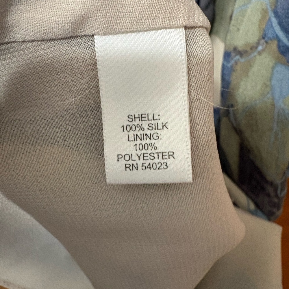 Banana Republic Blue, Gray & Green Floral 100% Silk Summer Midi Dress - Picture 5 of 10